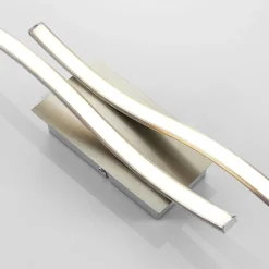 Aplique de pared LED Safia de Lindby, 45 cm, color níquel, metal