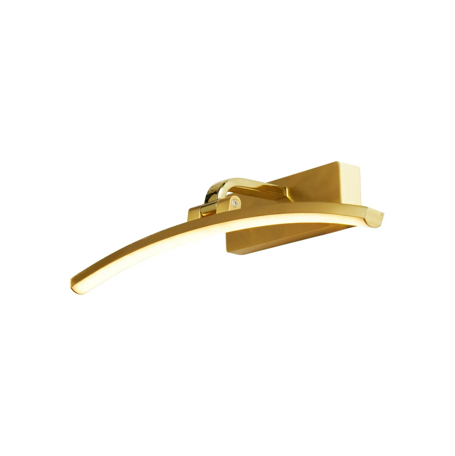 Aplique de pared LED Santorini, anchura 40 cm, latón, inclinable