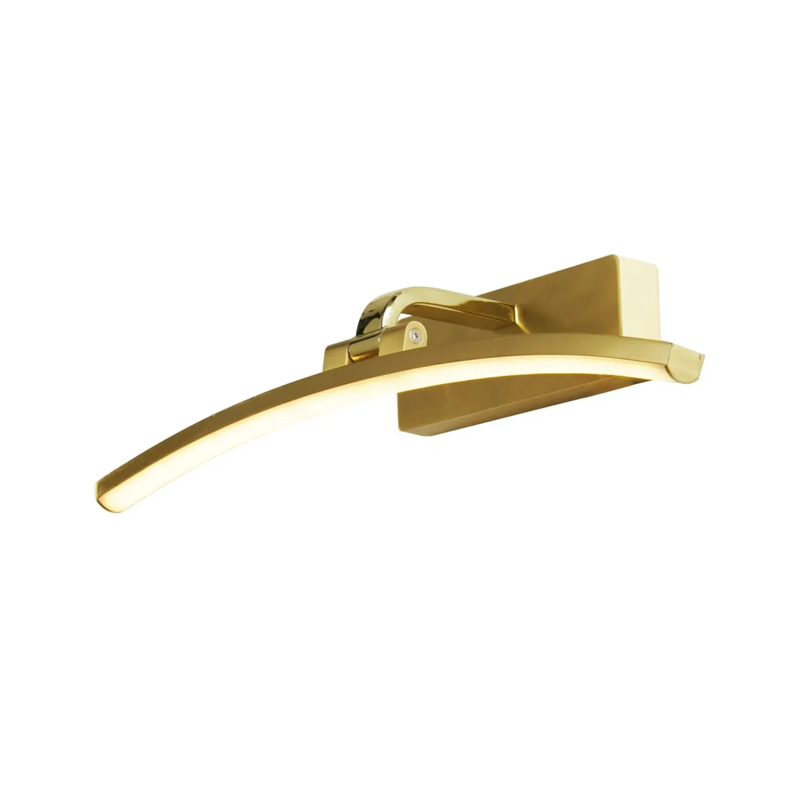 Aplique de pared LED Santorini, anchura 40 cm, latón, inclinable