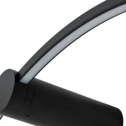 Aplique de pared LED Saturno, negro, Ø 80 cm, metal, 4000 K