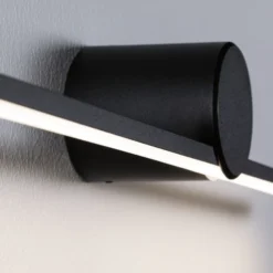 Aplique de pared LED Sava de Paulmann, negro, 120 cm, IP44