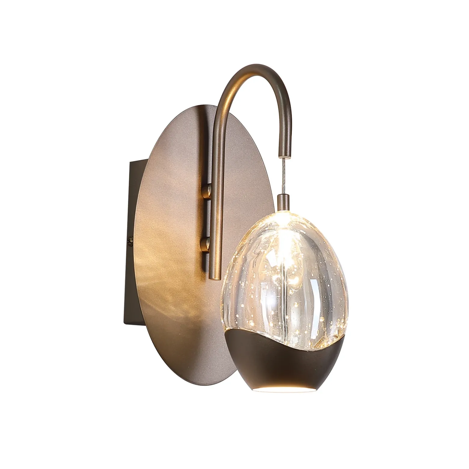 Aplique de pared LED Seeds, color crema, ancho 11 cm, vidrio/metal