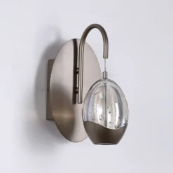 Aplique de pared LED Seeds, color crema, ancho 11 cm, vidrio/metal