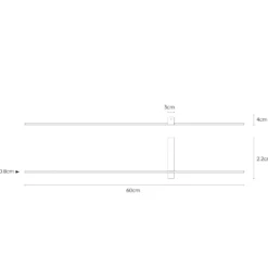 Aplique de pared LED Segin, altura 60 cm, 6W, negro, aluminio
