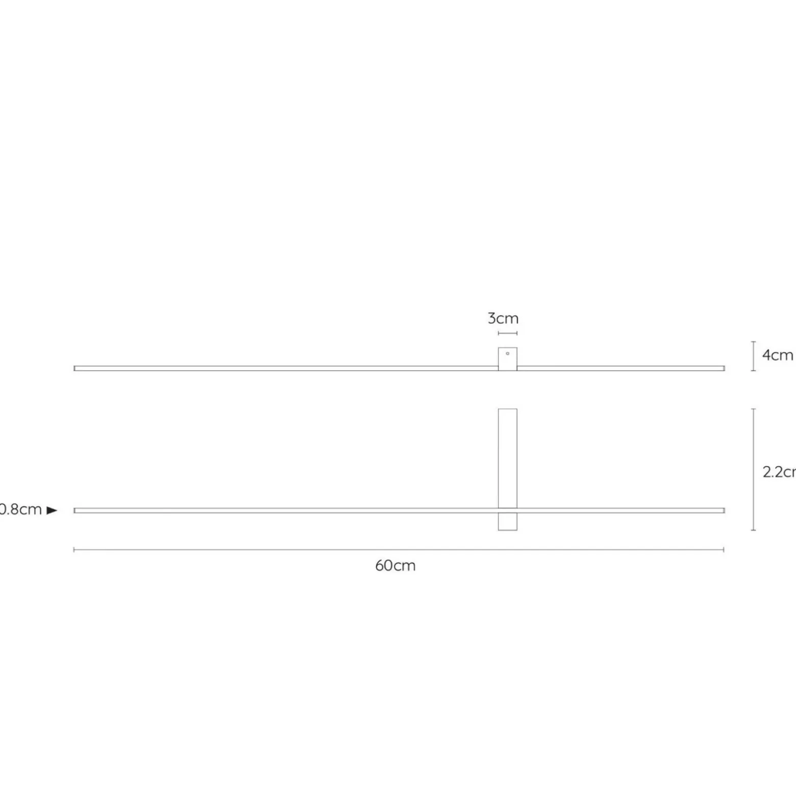 Aplique de pared LED Segin, altura 60 cm, 6W, negro, aluminio