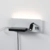 Aplique de pared LED Serra de Paulmann, izquierda, USB-C, blanco/negro