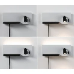 Aplique de pared LED Serra de Paulmann, izquierda, USB-C, blanco/negro