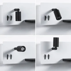 Aplique de pared LED Serra de Paulmann, negro, 2700 K, derecha