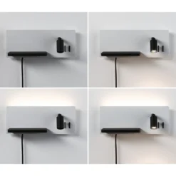 Aplique de pared LED Serra de Paulmann, negro, 2700 K, derecha