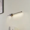 Aplique de pared LED Skaila de Lucande, negro, longitud 90 cm, 3000 K