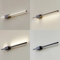 Aplique de pared LED Skaila de Lucande, negro, longitud 90 cm, 3000 K