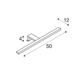 Aplique de pared LED SLV Dorisa ancho 50cm cromo