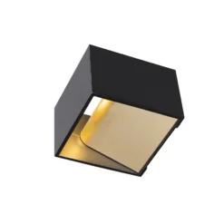 Aplique de pared LED SLV Logs In, blanco/negro, aluminio, ancho 10 cm