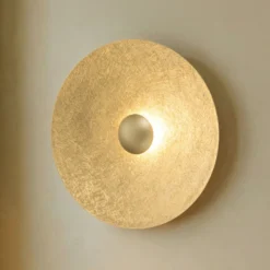 Aplique de pared LED Sole M, Ø 65 cm, color dorado, acero, 3.000 K