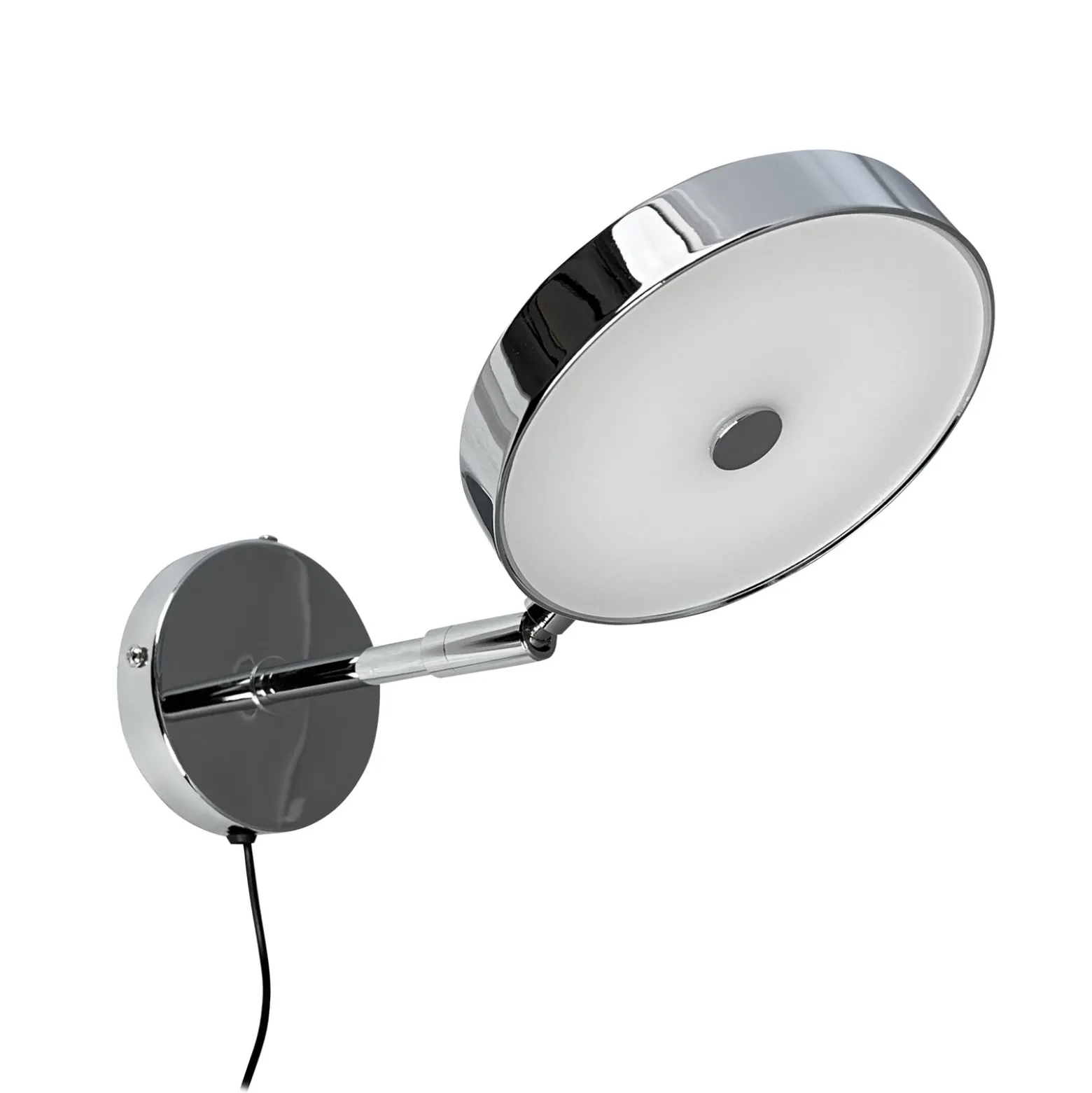 Aplique de pared LED Starlight de Dyberg Larsen, cromado, Ø 14 cm, atenuable.