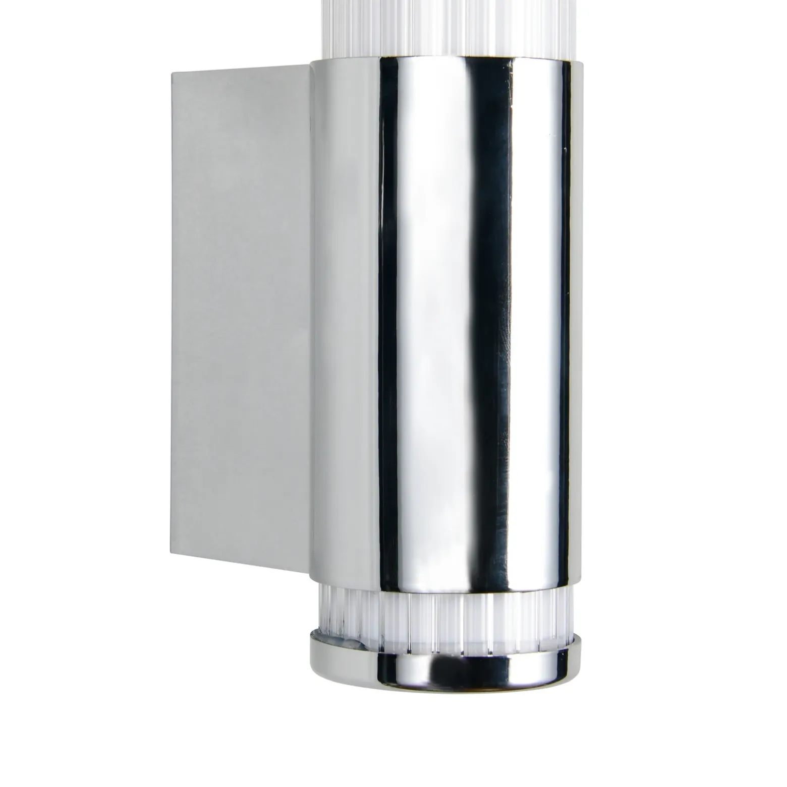 Aplique de pared LED Stefano, color cromo, altura 29 cm, metal, IP44