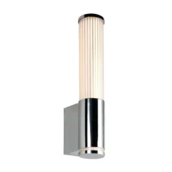 Aplique de pared LED Stefano, color cromo, altura 29 cm, metal, IP44