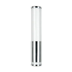 Aplique de pared LED Stefano, color cromo, altura 29 cm, metal, IP44
