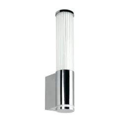 Aplique de pared LED Stefano, color cromo, altura 29 cm, metal, IP44