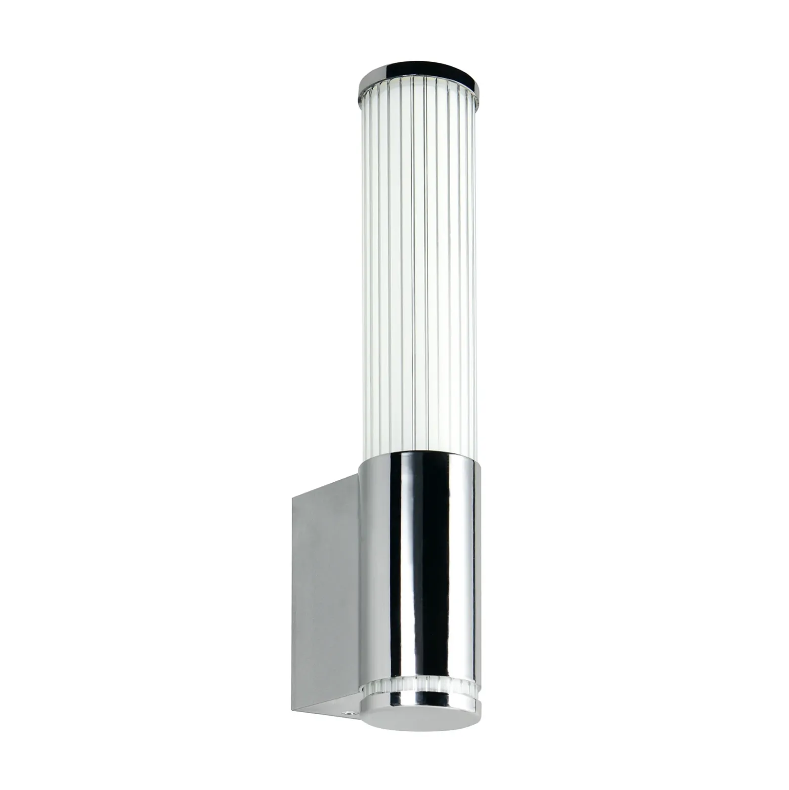 Aplique de pared LED Stefano, color cromo, altura 29 cm, metal, IP44