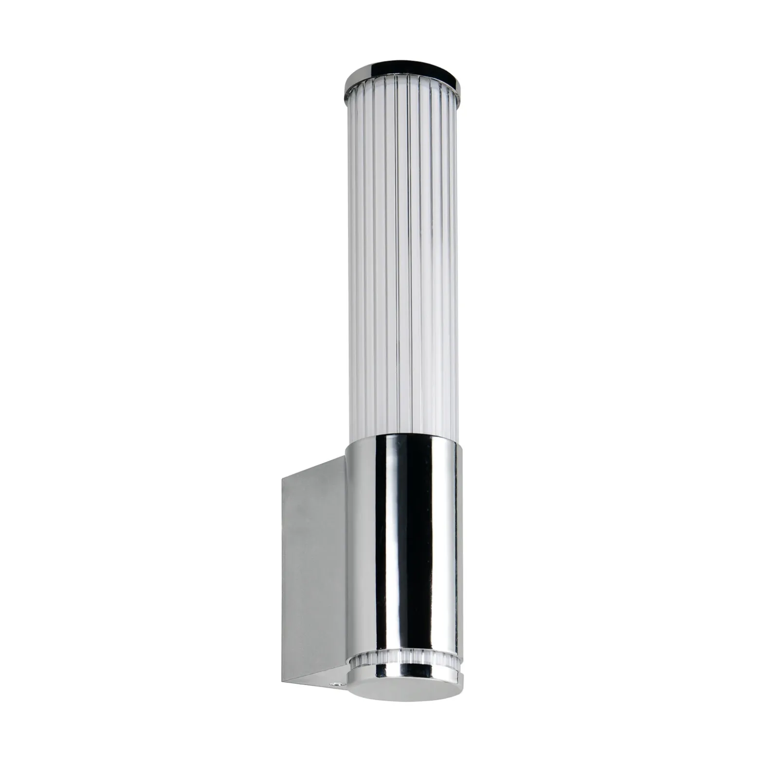 Aplique de pared LED Stefano, color cromo, altura 29 cm, metal, IP44