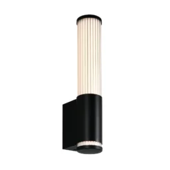 Aplique de pared LED Stefano, negro mate, altura 29 cm, metal, IP44