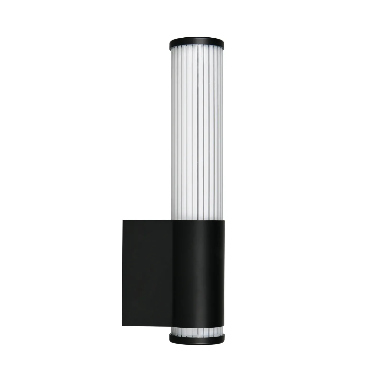 Aplique de pared LED Stefano, negro mate, altura 29 cm, metal, IP44