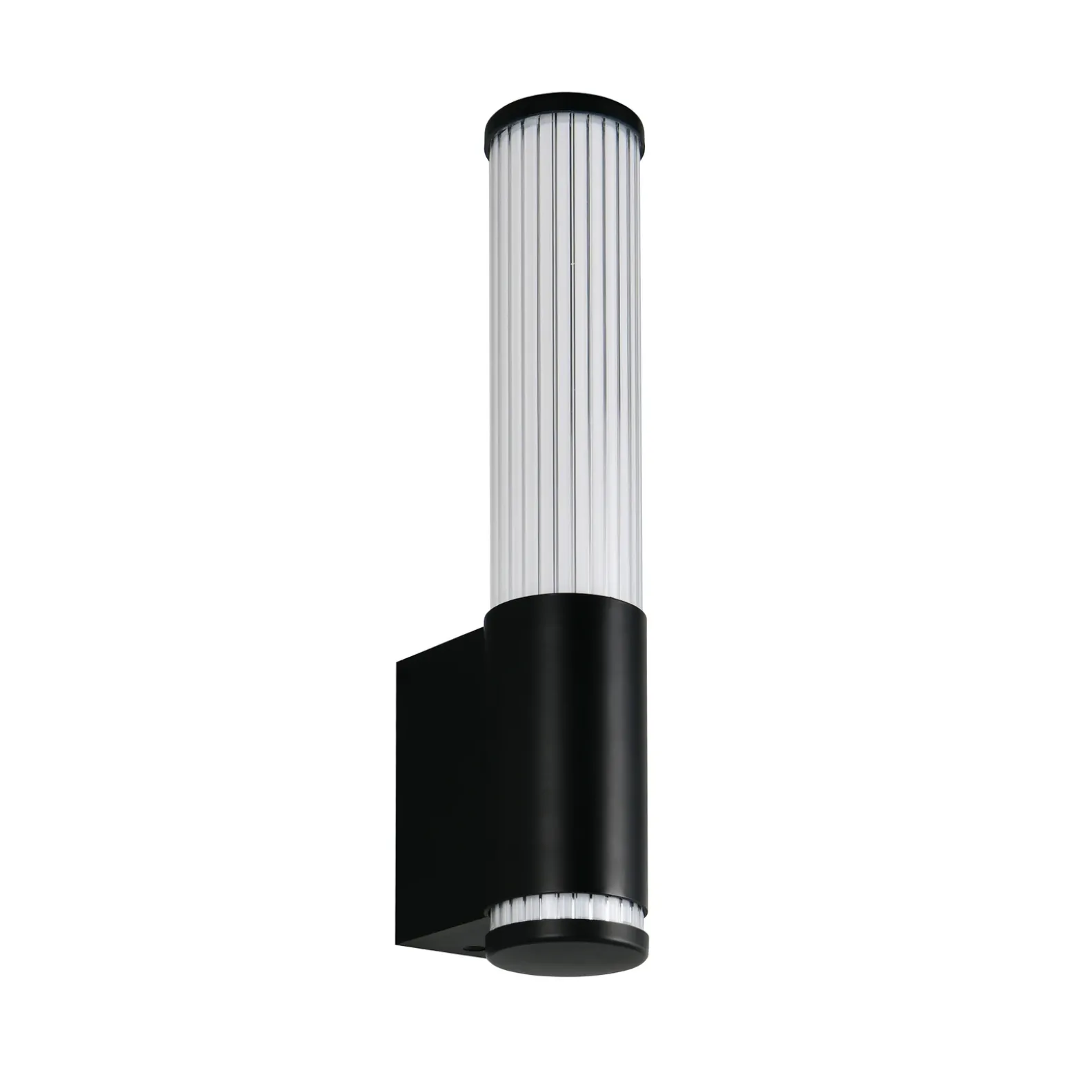 Aplique de pared LED Stefano, negro mate, altura 29 cm, metal, IP44