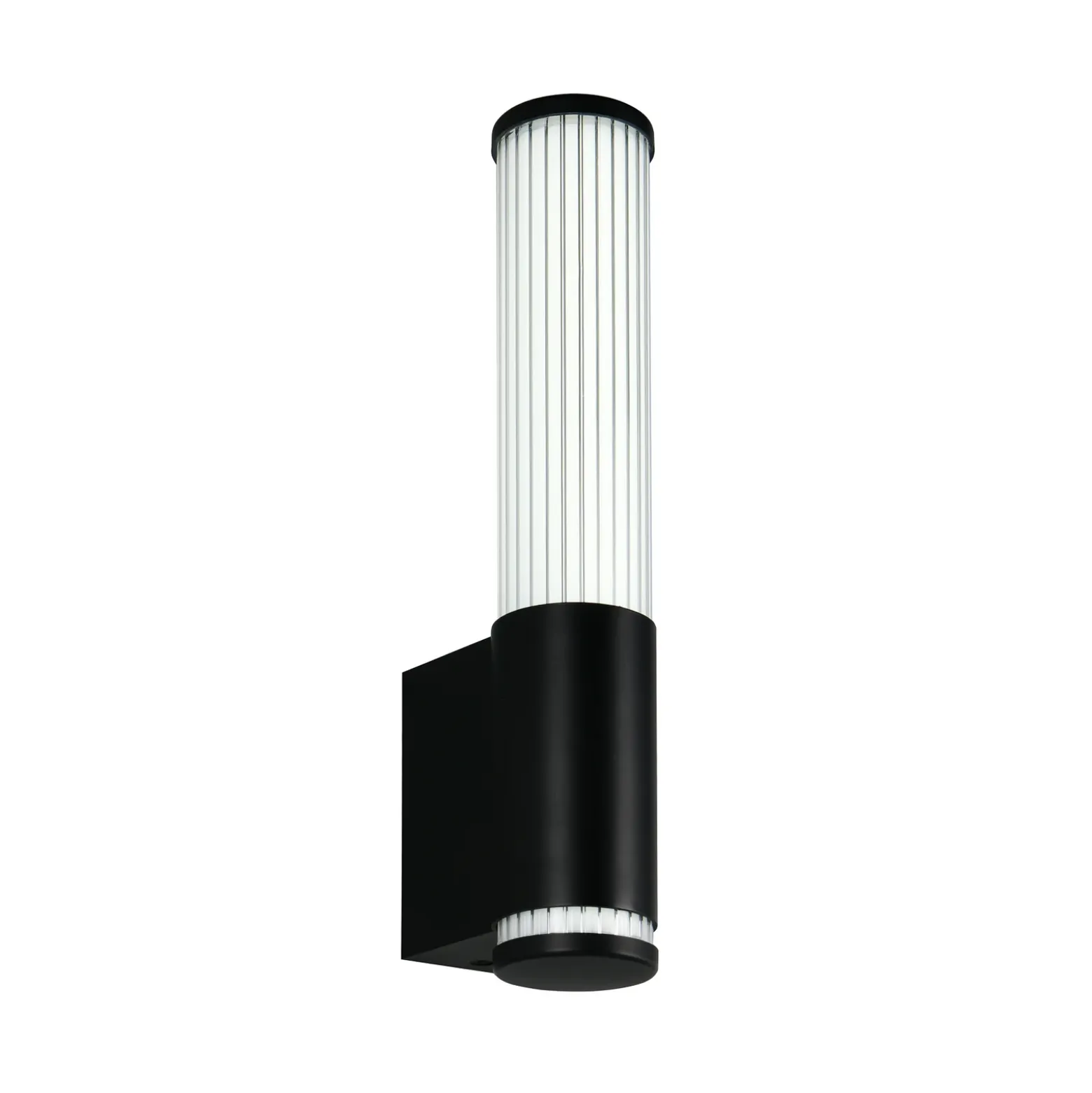 Aplique de pared LED Stefano, negro mate, altura 29 cm, metal, IP44
