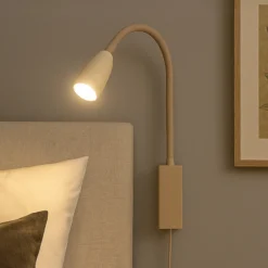 Aplique de pared LED Sten, color arena, altura 61 cm Control por gestos