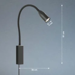 Aplique de pared LED Sten con control gestual, negro