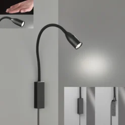 Aplique de pared LED Sten con control gestual, negro