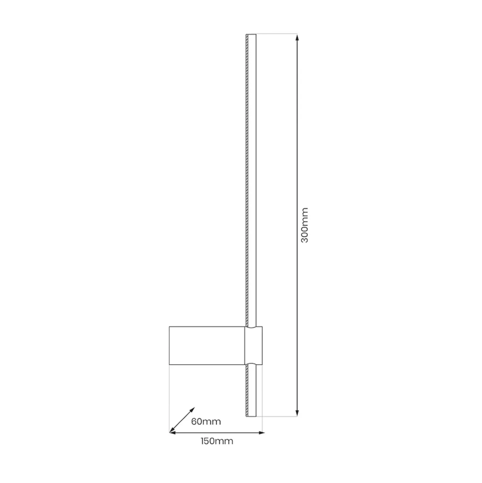 Aplique de pared LED Swing, altura 30 cm, CCT, metal, negro