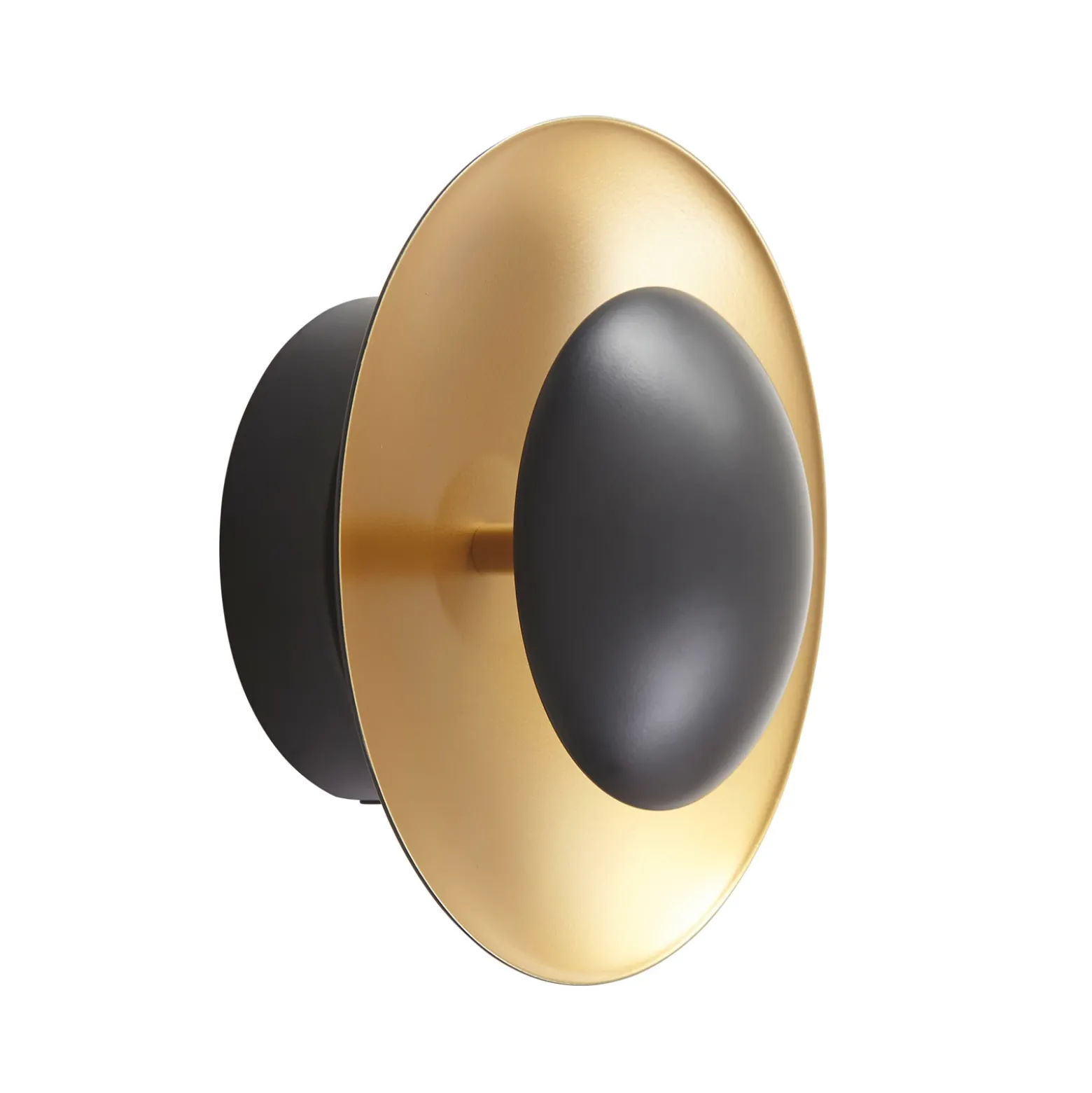 Aplique de pared LED Tiama de Lindby, metal, negro/oro, Ø 20 cm