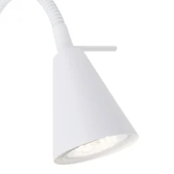 Aplique de pared LED Tusa, blanco, metal, 45 cm, brazo flexible