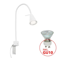 Aplique de pared LED Tuso, blanco, montaje en cama, metal