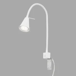 Aplique de pared LED Tuso, blanco, montaje en cama, metal