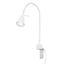 Aplique de pared LED Tuso, blanco, montaje en cama, metal