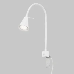 Aplique de pared LED Tuso, blanco, montaje en cama, metal