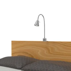 Aplique de pared LED Tuso, níquel, montaje en cama, metal