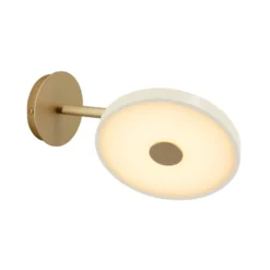 Aplique de pared LED UMAGE Asteria Short, blanco/latón, enchufe