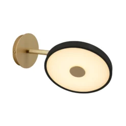 Aplique de pared LED UMAGE Asteria Short, negro/latón, enchufe