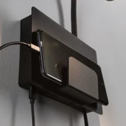 Aplique de pared LED USB Paulmann Halina, brazo flexible negro