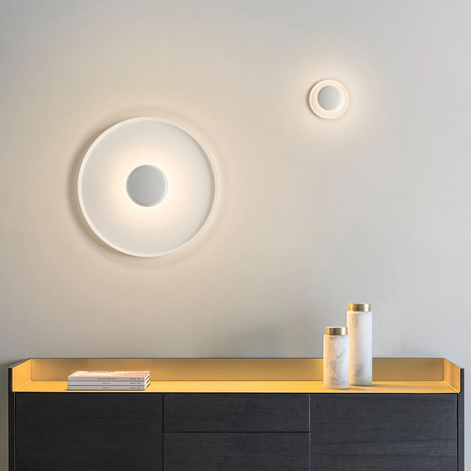 Aplique de pared LED Vibia Top Ø 60 cm blanco