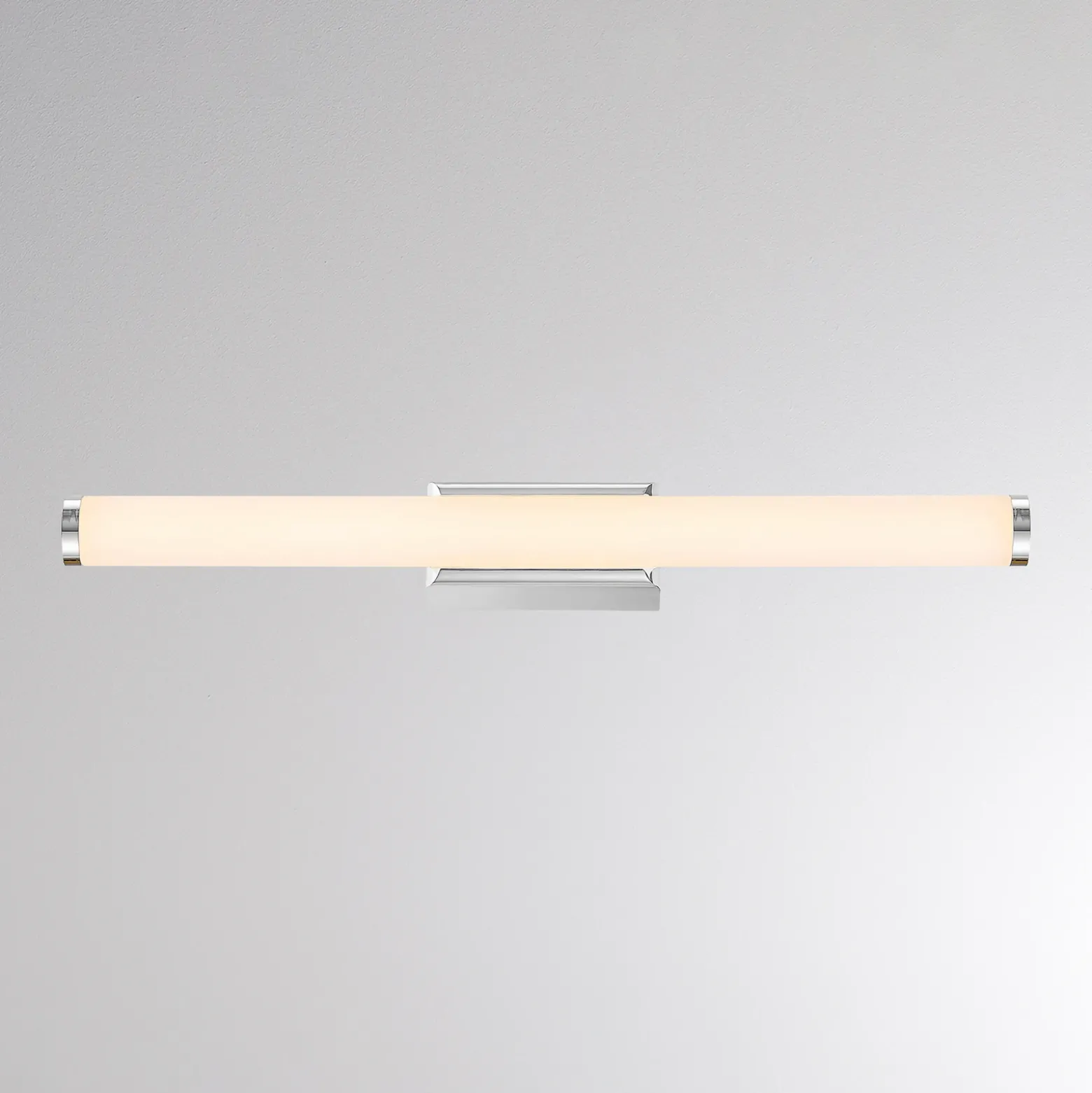 Aplique de pared LED VINA S, color cromo, ancho 40 cm, IP44, CCT