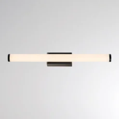 Aplique de pared LED VINA S, negro, ancho 40 cm, IP44, CCT