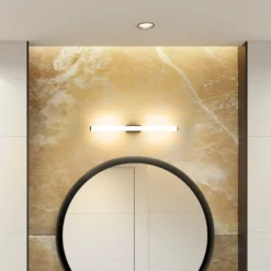 Aplique de pared LED VINA S, negro, ancho 40 cm, IP44, CCT