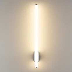 Aplique de pared LED VINA UP M, color cromo, altura 60 cm, IP44 CCT