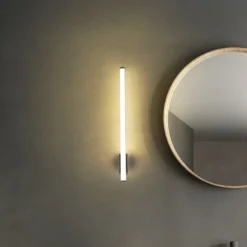 Aplique de pared LED VINA UP M, negro, altura 60 cm, IP44, CCT