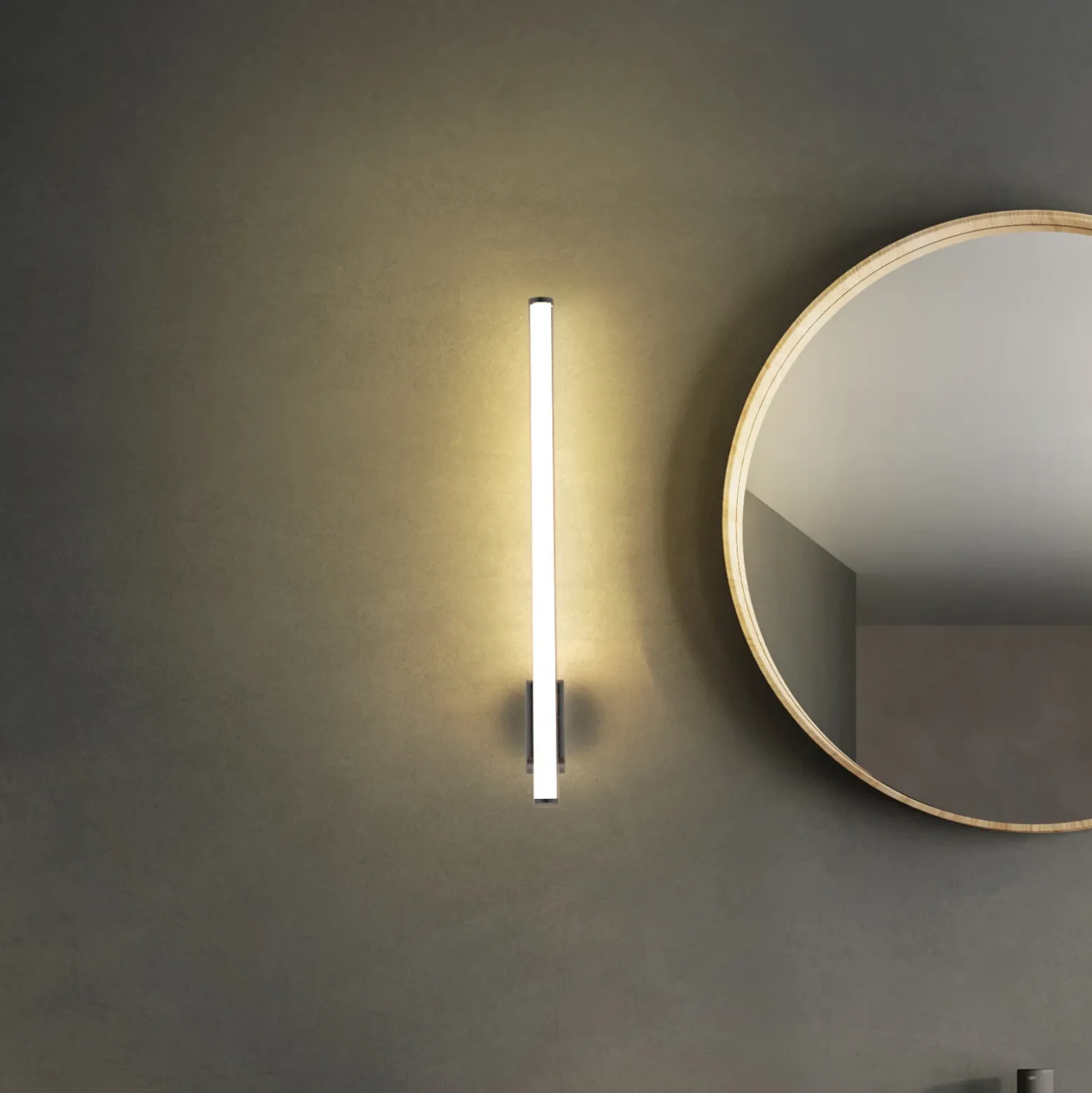 Aplique de pared LED VINA UP M, negro, altura 60 cm, IP44, CCT